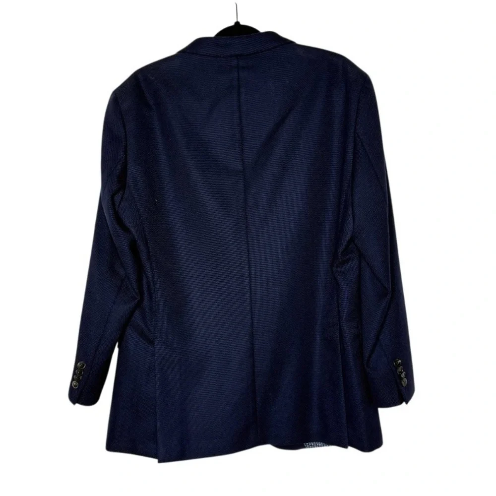 Hugo Boss Stretch Travel Blazer Jacket Blue LANIFICIO TESSE Biella Wool 2 Button